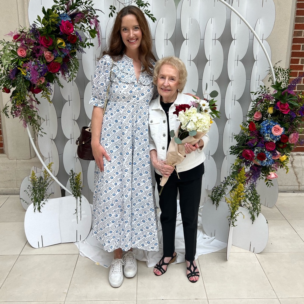 Blue and white ruffled Julia Amory dress ☺️